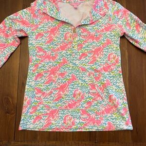 Lilly Pulitzer Pink and Green Print Top